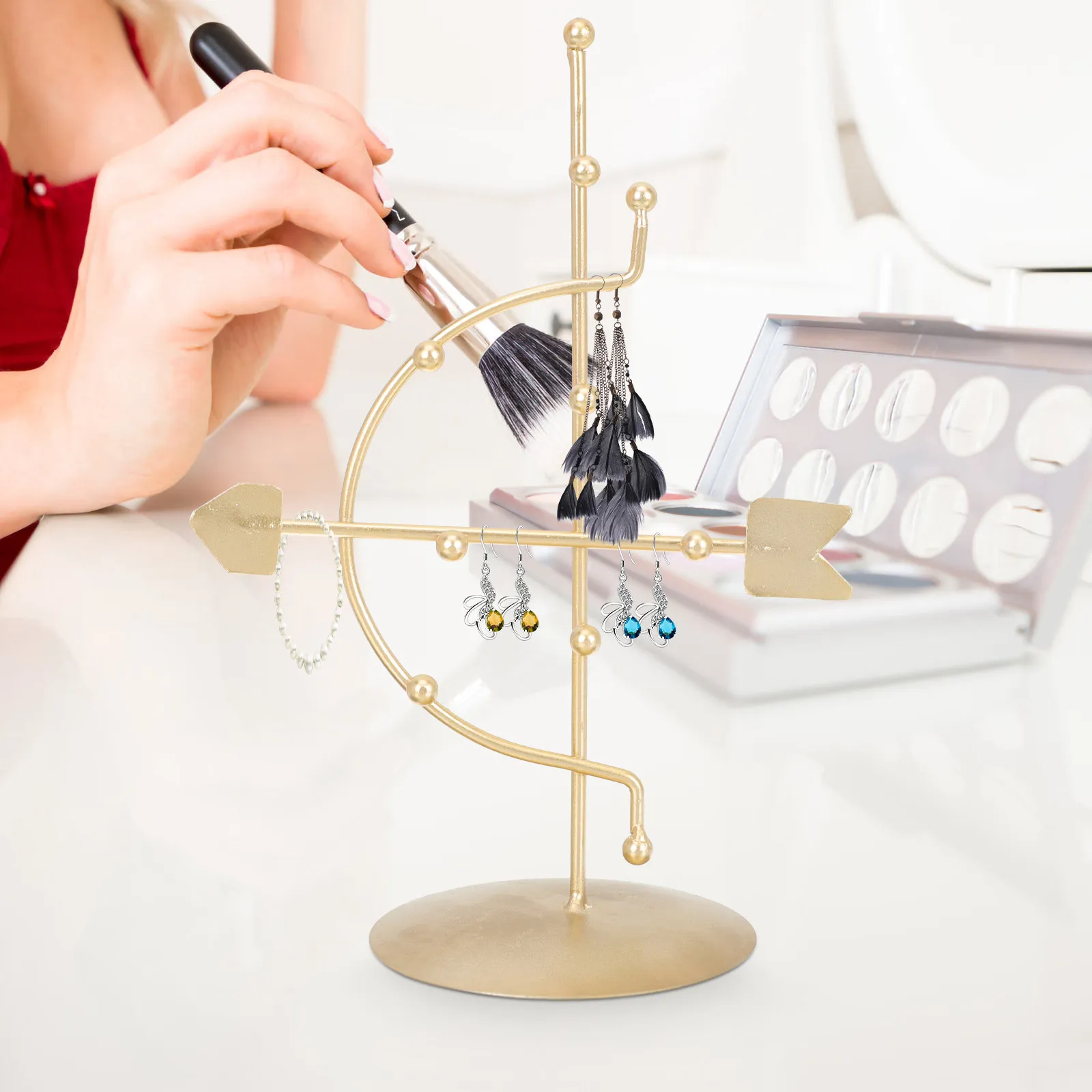 

Подставка для украшений в скандинавском стиле (лук и стрелы) для серег, ожерелий, браслетов, колец, органайзер для демонстрации, декор для дома, подарок, прочное железо