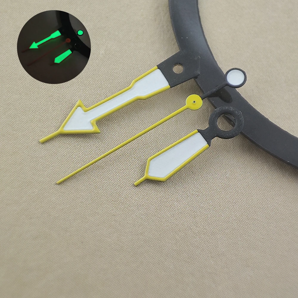 Aiguilles lumineuses colorées, accessoires de montre, bord, pointeur, bain, vert, adapté au mouvement, NH35, NH36, 4R, 7S