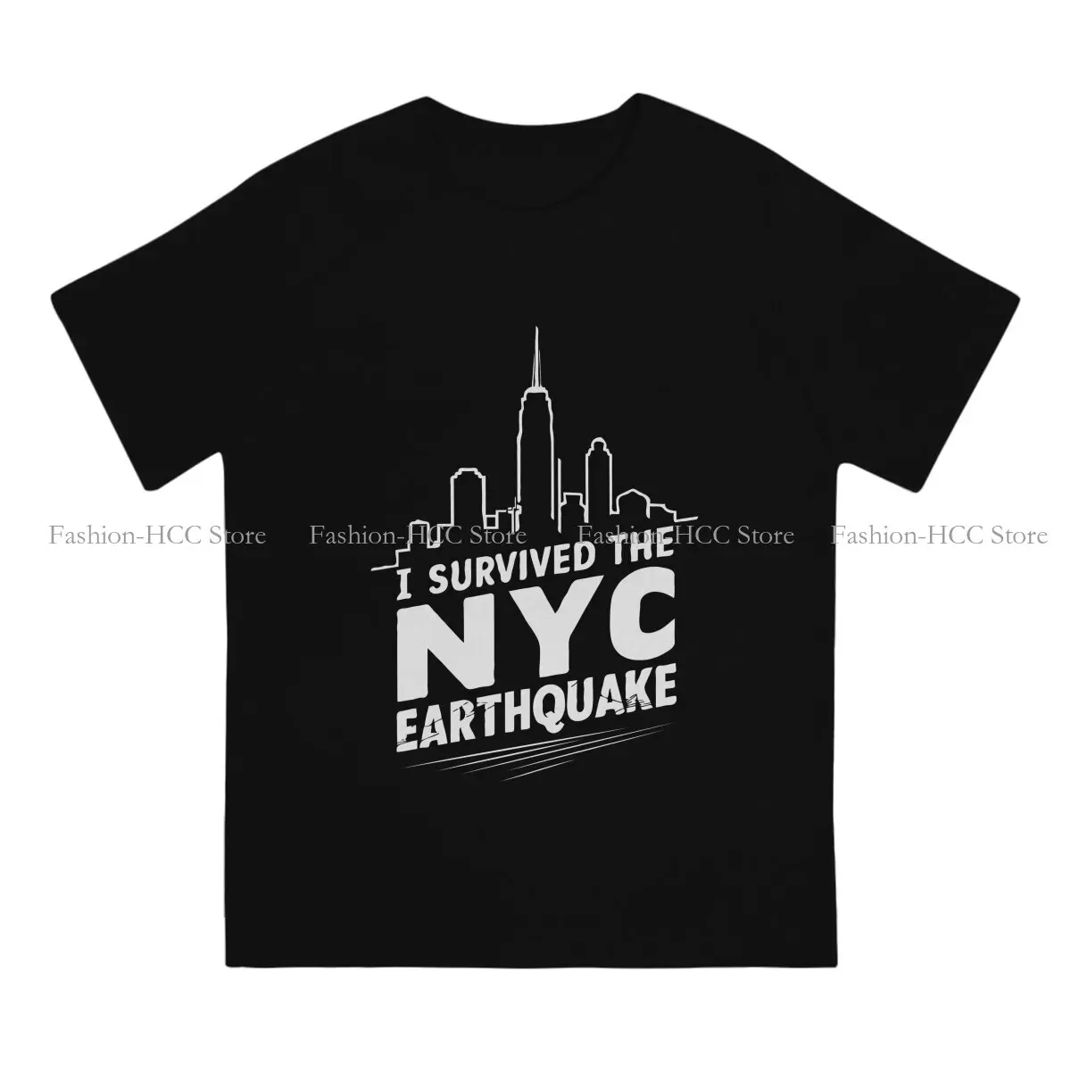 Cool Graphic Polyester TShirt I Survived The NYC Earthquake Style Tops Leisure T Shirt Male Short Sleeve