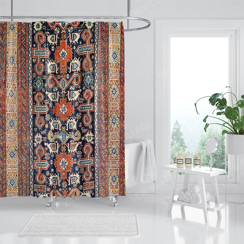 Waterproof fabric shower curtains Bathroom curtain accessories Bath curtain for shower 180x200cm 240*200 boho decoration vintage