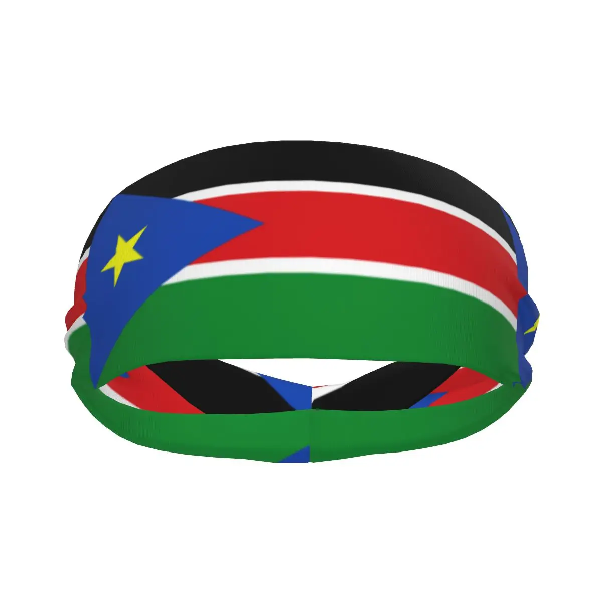 Custom Zuid Sudan Vlag Sport Hoofdbanden Voor Vrouwen Mannen Rekbare Vocht Wicking Gym Zweetband