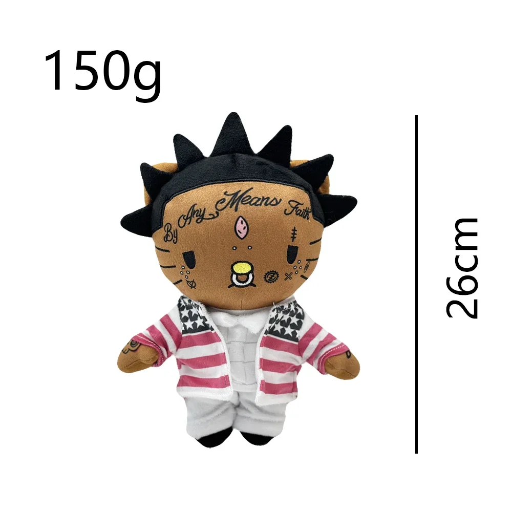 26 cm Hello Kitty Lil Uzi Vert Abbigliamento a strisce rosse e bianche Peluche Figura di bambola Peluche Simpatici ragazzi Ragazze Regali di compleanno