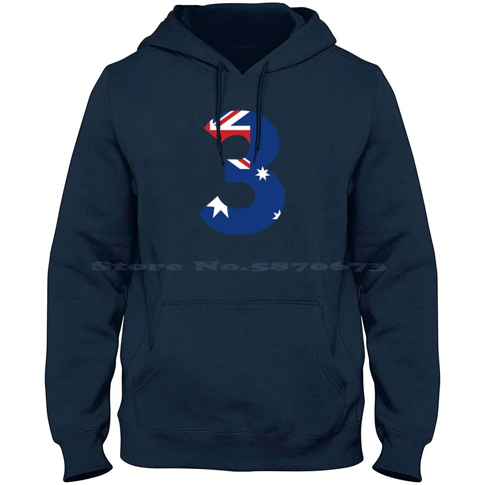 Aussie 3 100% Cotton Hoodie 3 Three Australian Flag Aussie Flag Ric Daniel Avocado Australian Racing Driver Aussie Racing