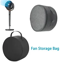 Telescopic Fan Storage Bag Folding Fan Storage Bag Shockproof Round Cosmetic Case with Handle Zipper Waterproof Fan Hand Bag