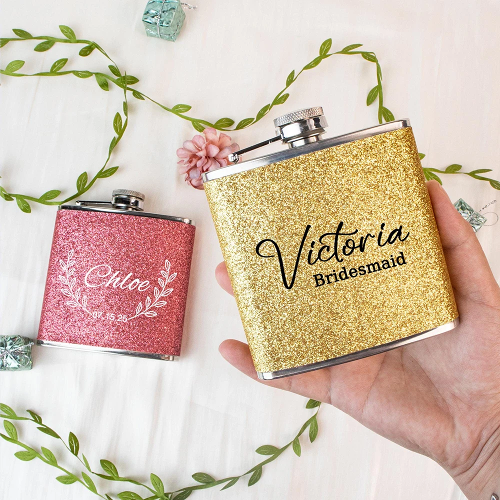 

Personalised Gift for Bridesmaids Flasks for Women Custom Girl Whiskey Flask Hen Party Gifts Birthday Gifts Bachelor Party Decor