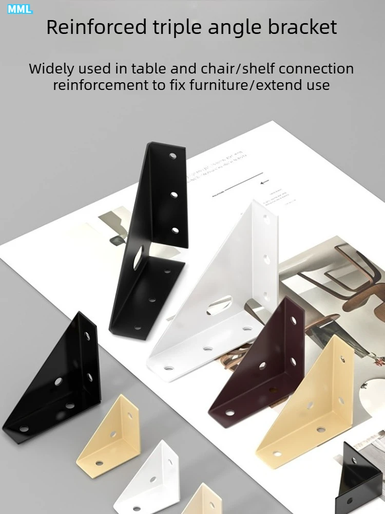 Heavy-Duty Steel Angle Brackets: 90° Right Angle Support, Durable Furniture Reinforcement Bracket