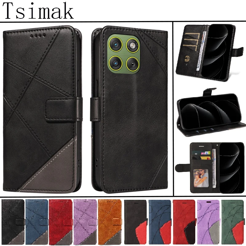 Leder-Handyhülle für Motorola Edge 60 Pro 70 Fusion 50 Neo Plus Edge70 Flip Wallet Cover für Moto E14 E15 X70 Air X50 Ultra.