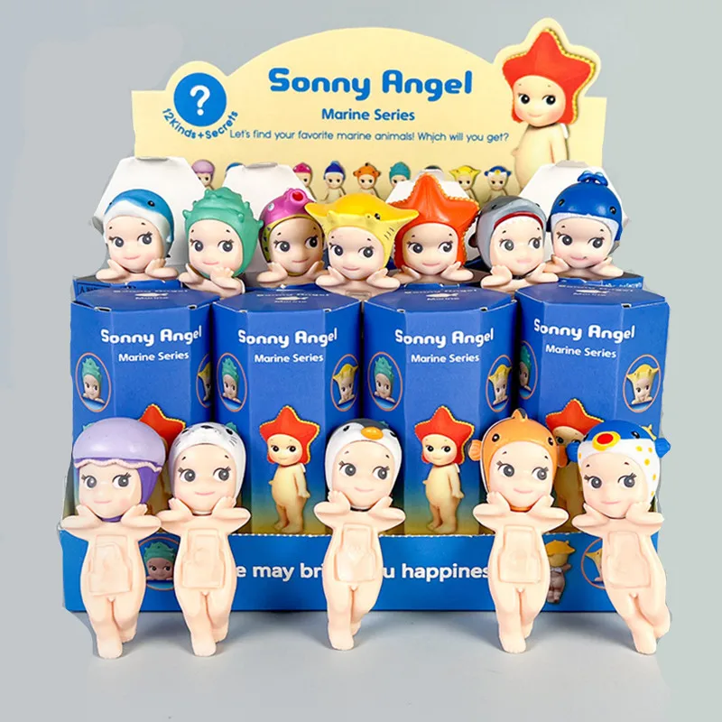 Seri Sony Angel baru, figurine anime blind box, ornamen meja, boneka lucu, ornamen mobil trendi, mainan anak-anak, hadiah ulang tahun