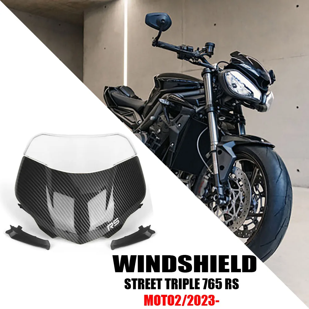 

NEW For Street Triple 765RS 765 RS moto2 2023 Motorcycle Front Windscreen Windshield Visor Wind Screen Shield Spoiler Deflector