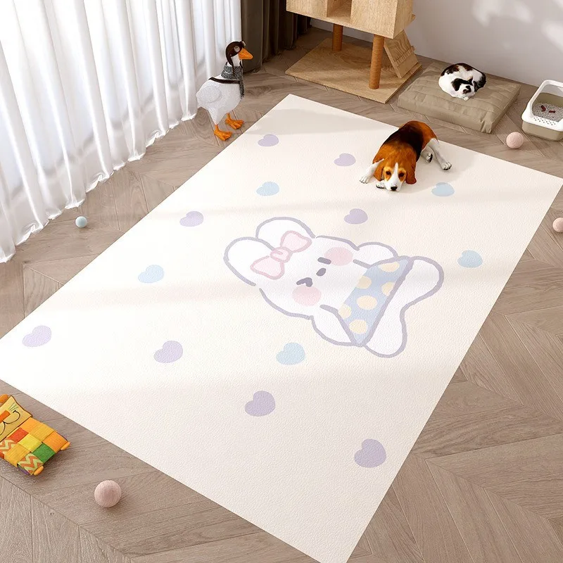 Cartoon Carpet One Wipe Clean Pet Rug Waterproof and Urine Proof Pad for Dog House Fence Cat Litter Special Use Washable Mat