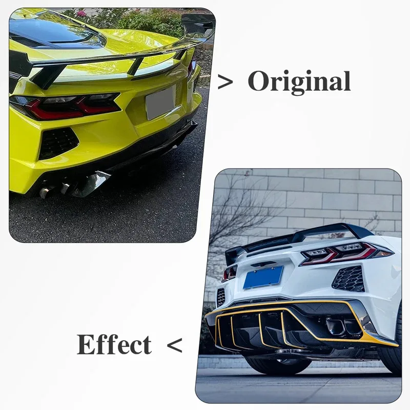 

Для Corvette C8 Stingray Convertible Coupe Z51 Z06 2020-2024 задний бампер, решетка, диффузор, спойлер, отделка из углеродного волокна