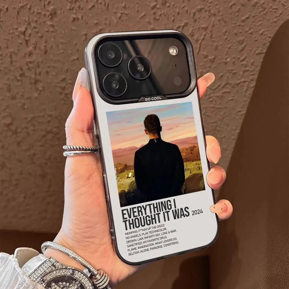 حافظة هاتف J-Justin Timberlake Justified لهاتف iPhone 15,16,12,14,13,17,11,E,Max,Plus,Air,Pro,Mini Black Tpu