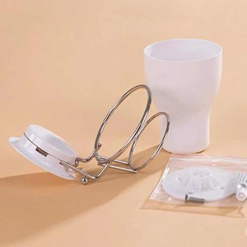

Adhesive Toothbrush Cup White Plastic Gargle Cup Suction Rack for Men Bathroom Plastic Tile Mount ABS Water Resistant