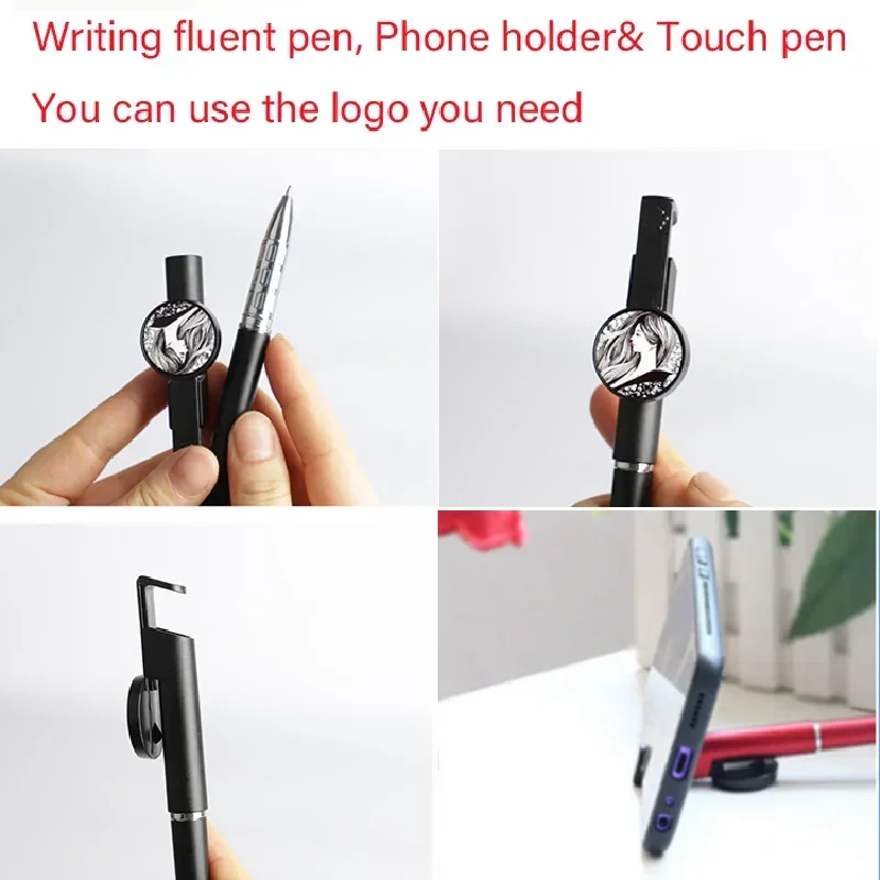 50/100 Pcs Sublimation Print Blank Ballpoint Pen Custom Logo Image Printe Phone Holder Advertisement Screen Touch Pen