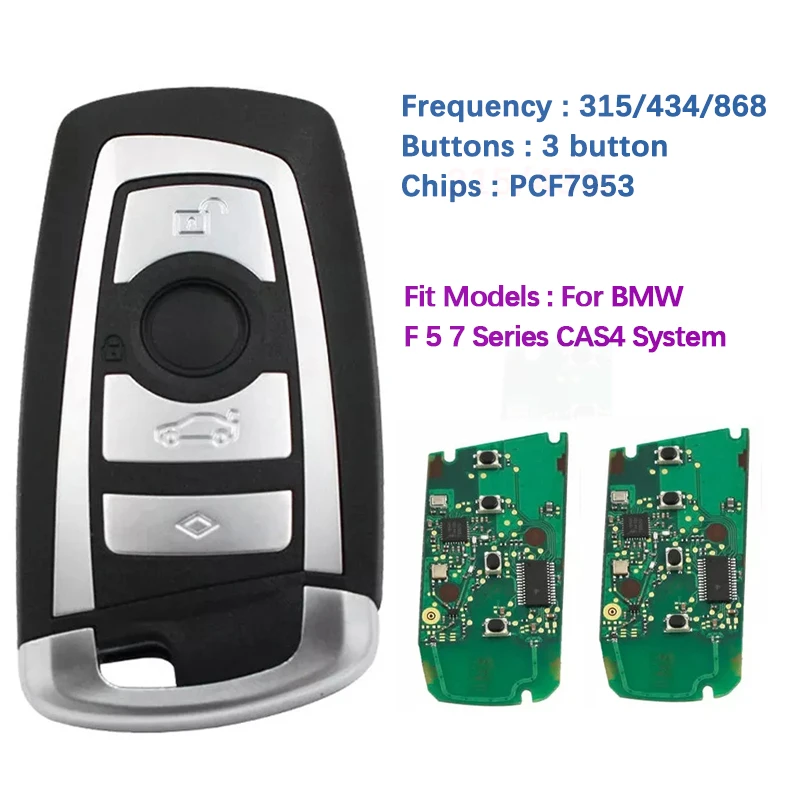 

CN006046 Aftermarket 4 Button Smart Key 315/434/868Mhz CAS4 System Car Remote For BMW F 5 7 Series F01 F02 F03 F04 F11 F07