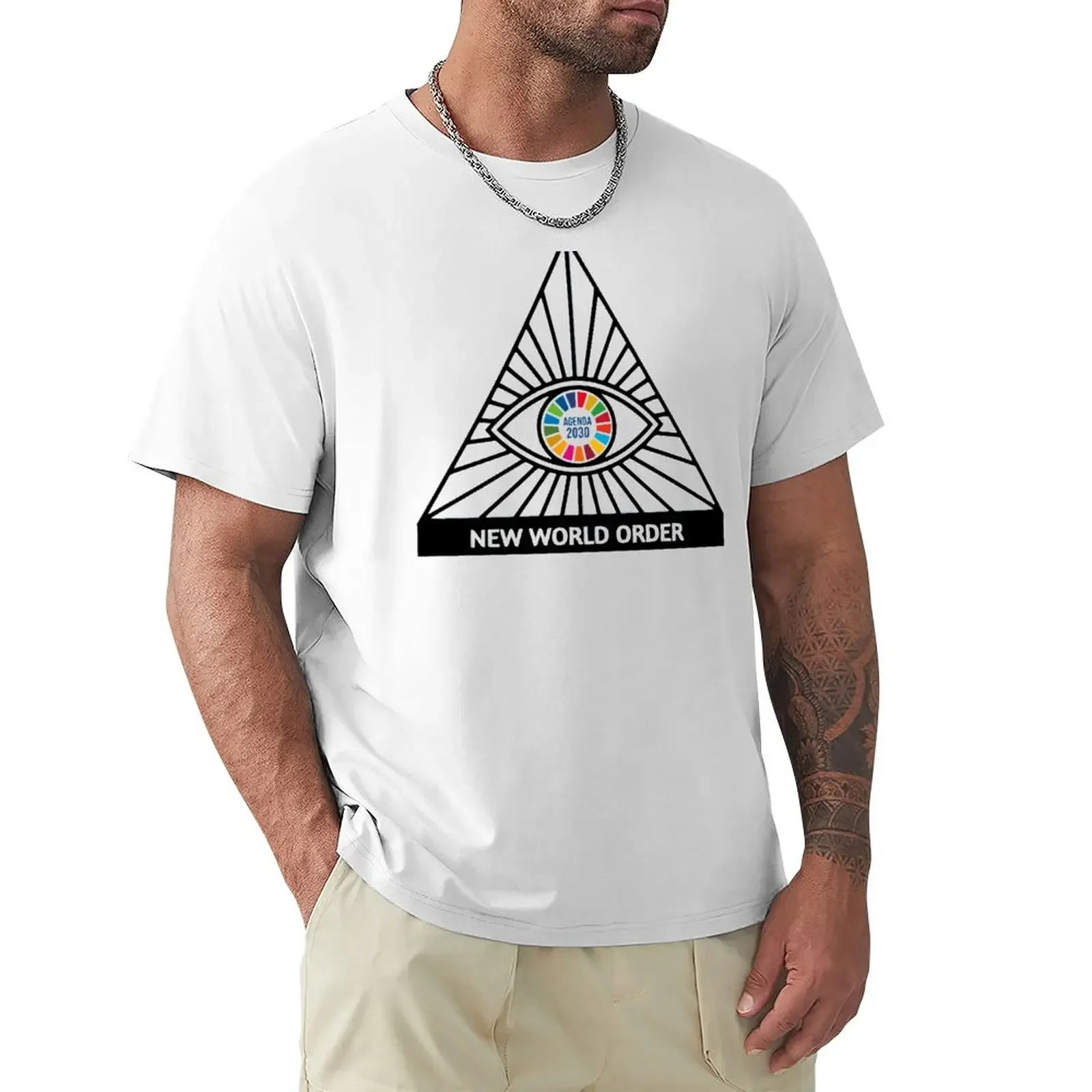 AGENDA 2030 NEW WORLD ORDER T-Shirt Short sleeve boys white t shirts sublime t shirt mens T-Shirts