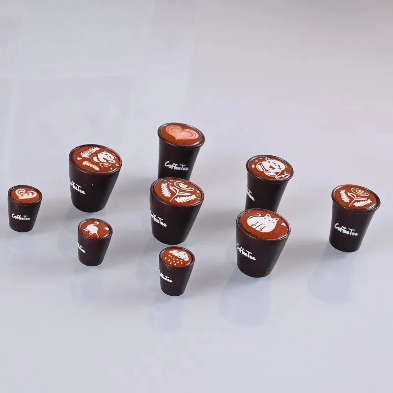 9 stücke 1/12 Miniatur Puppenhaus Simulation Geschirr Mini Latte Kaffeetassen Becher für Puppe Küche Esszimmer Zubehör