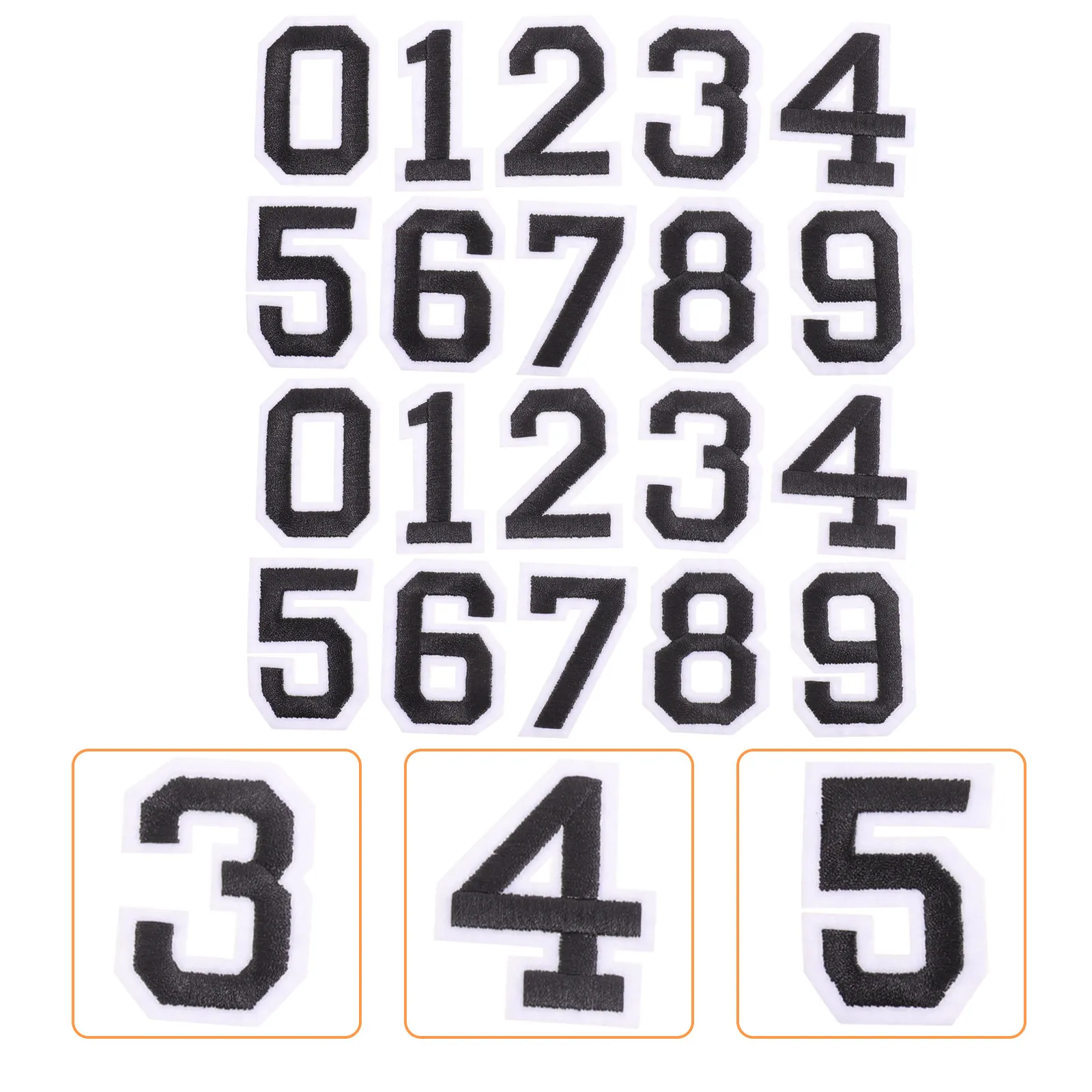 2Sets Premium Non-Woven Self-Adhesive Number Stickers 0-9 for T-Shirts Football Jerseys Helmets Pants Sports DIY Clothing Decor
