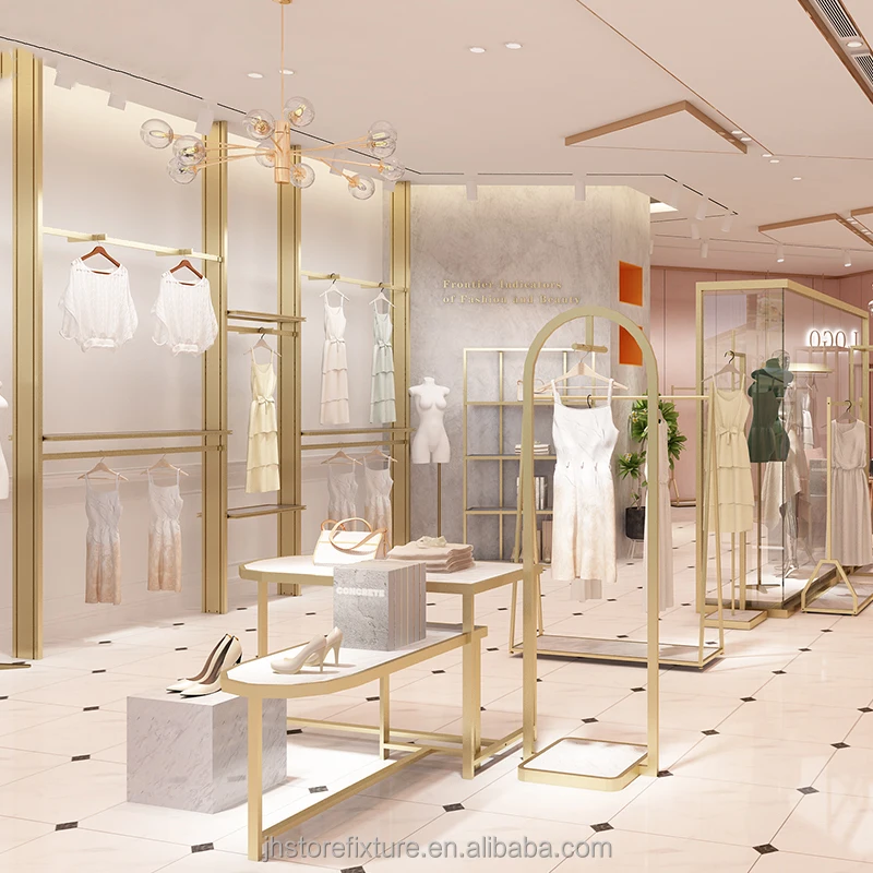 Custom.Custom.Custom.European Design Beliebte Mode Edelstahl Kleidung Ständer Kleidung Shop Display Rack Kleidung Metall Di