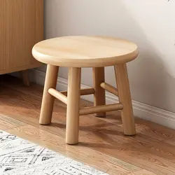 Banco pequeño de madera para el hogar, taburete bajo moderno, Cuadrado creativo, Mini taburete de zapatos de madera maciza para niños, silla de sala de estar para el hogar