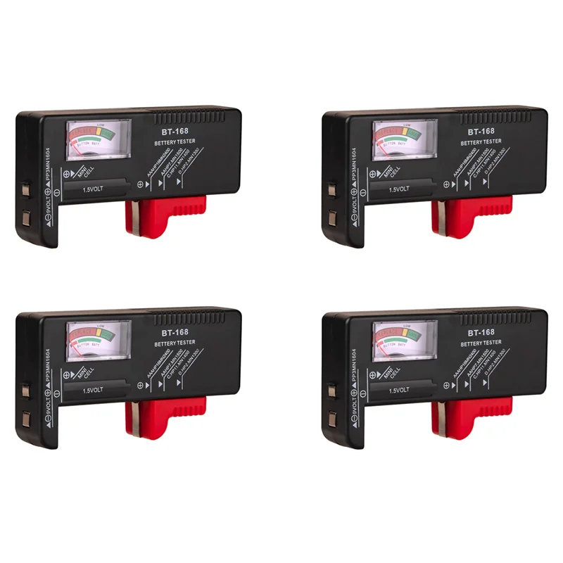 A93P 4X BT-168 AA/AAA/C/D/9V/1.5V Batteries Universal Button Cell Battery Colour Coded Meter Indicate Volt Tester BT168