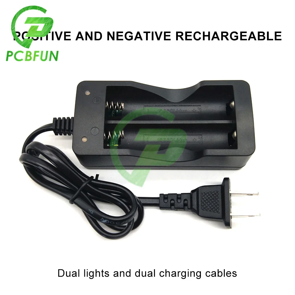 18650 Lithium Battery Charger US Plug 2 Slots Smart Charging Safety Fast Charge 18650 Li-ion Rechargeable Battery Charger