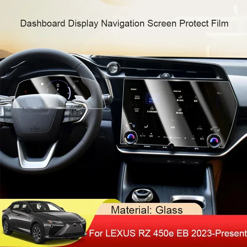 

For Lexus RZ 450e EB 2023-2025 LHD&RHD Car GPS Navigation Screen Protect Tempered Film Dashboard Display Nano Sticker Accessory