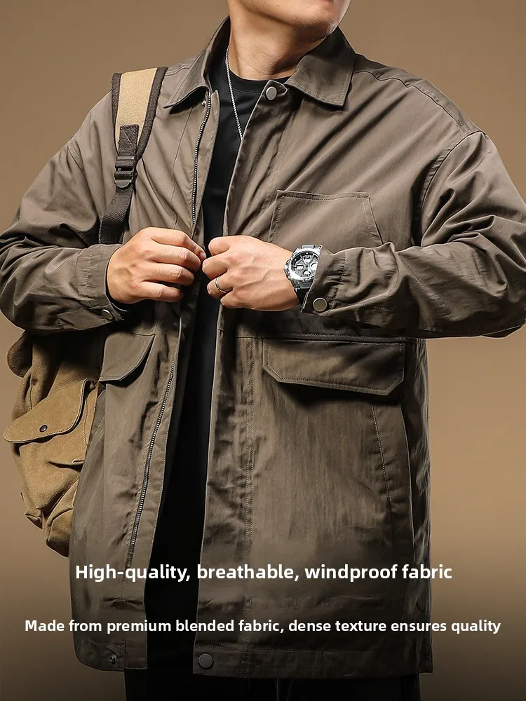 Jiyan Men's Jaet Trendy Brand New 2025 Haome Busin Casual Mid-Length Coat Spring Autumn Turn-down Collar Men's Outerwear