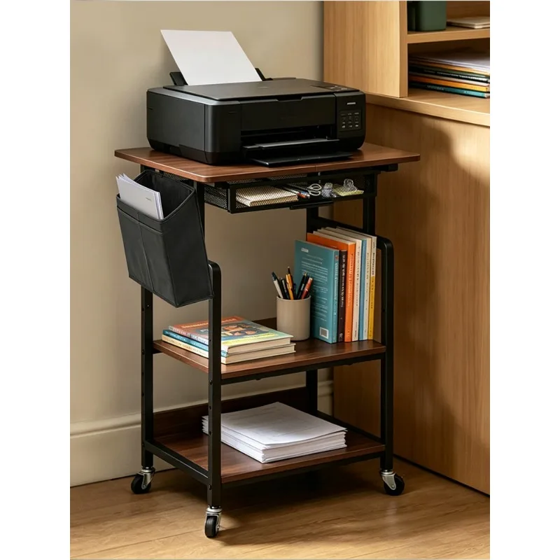 3D printer rack, computer integrated household multi-functional removable shelf, office multi-layer storage and storage cabinet