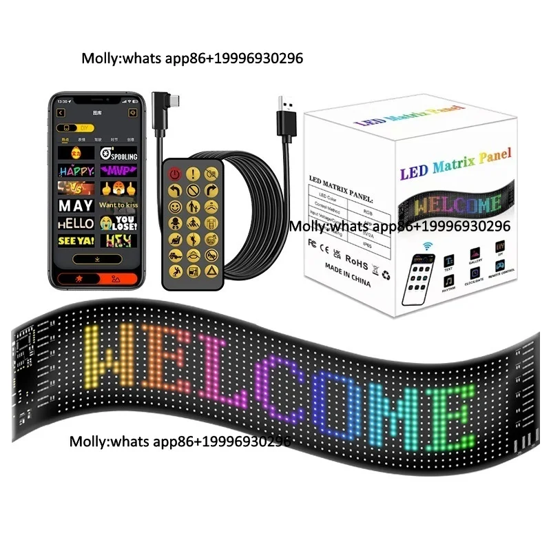 Misunauto Cross-Border Exclusive Foreign Trade Hot-Selling Car Soft Screen LED Flexible USB Demon Eye APP 12V 2W for In-Car