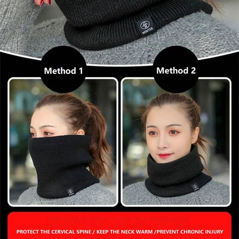アウトドアサイクリングフェイスカバー ユニセックス フリース裏地付き 厚手ネックゲートル 冬用 多用途ニットネックウォーマー WBr01