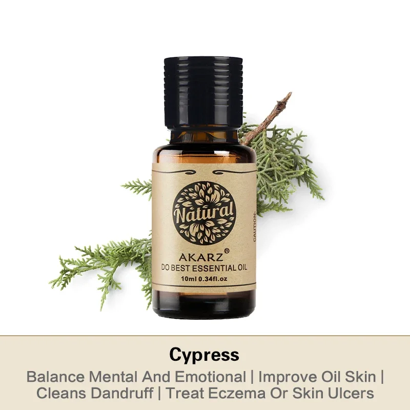 AKARZ Cypress Essential Oil Natural Keep Skin Moisture Relieve Muscle Spasm Appease Cypress Oil