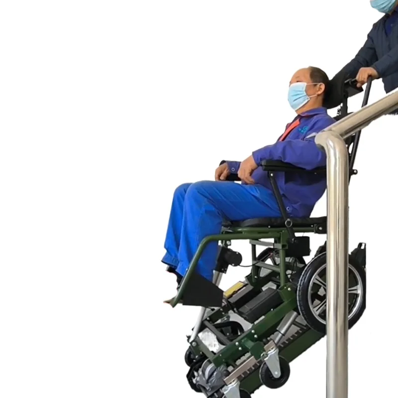 

Automatic electric stair climbing machine, crawler type multi-functional folding load lift truck, portable up and down stairs