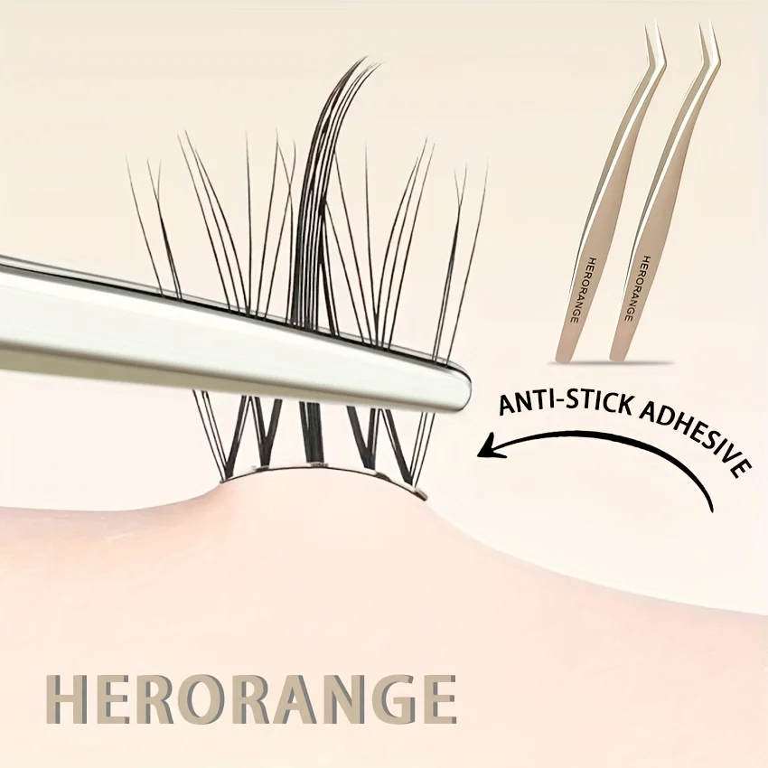Herorange Anti-Stick Tweezers Non-Sticky DIY Rounded Design Safe and Convenient Professional Grafting Anti-Stick Glue-Free False Eyelash Tweezers 16.3g-13.1-1-0.2