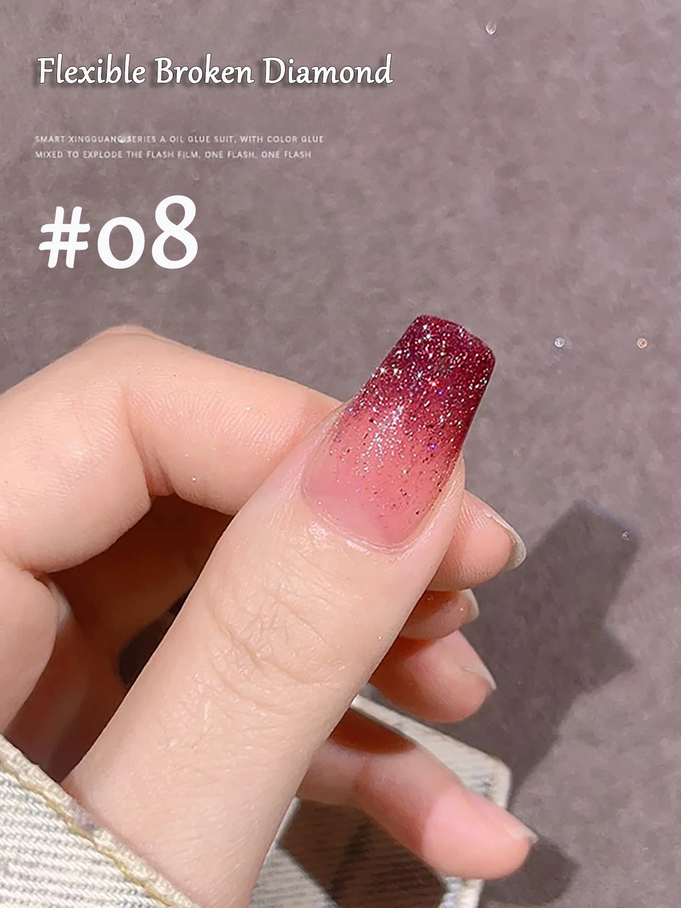 TC 10 مللي 12-لون المكسور الماس هالوين عيد الميلاد الأظافر هلام طلاء الأظافر لاصق انفجار فلاش ميلارد كسر الماس لاصق #5