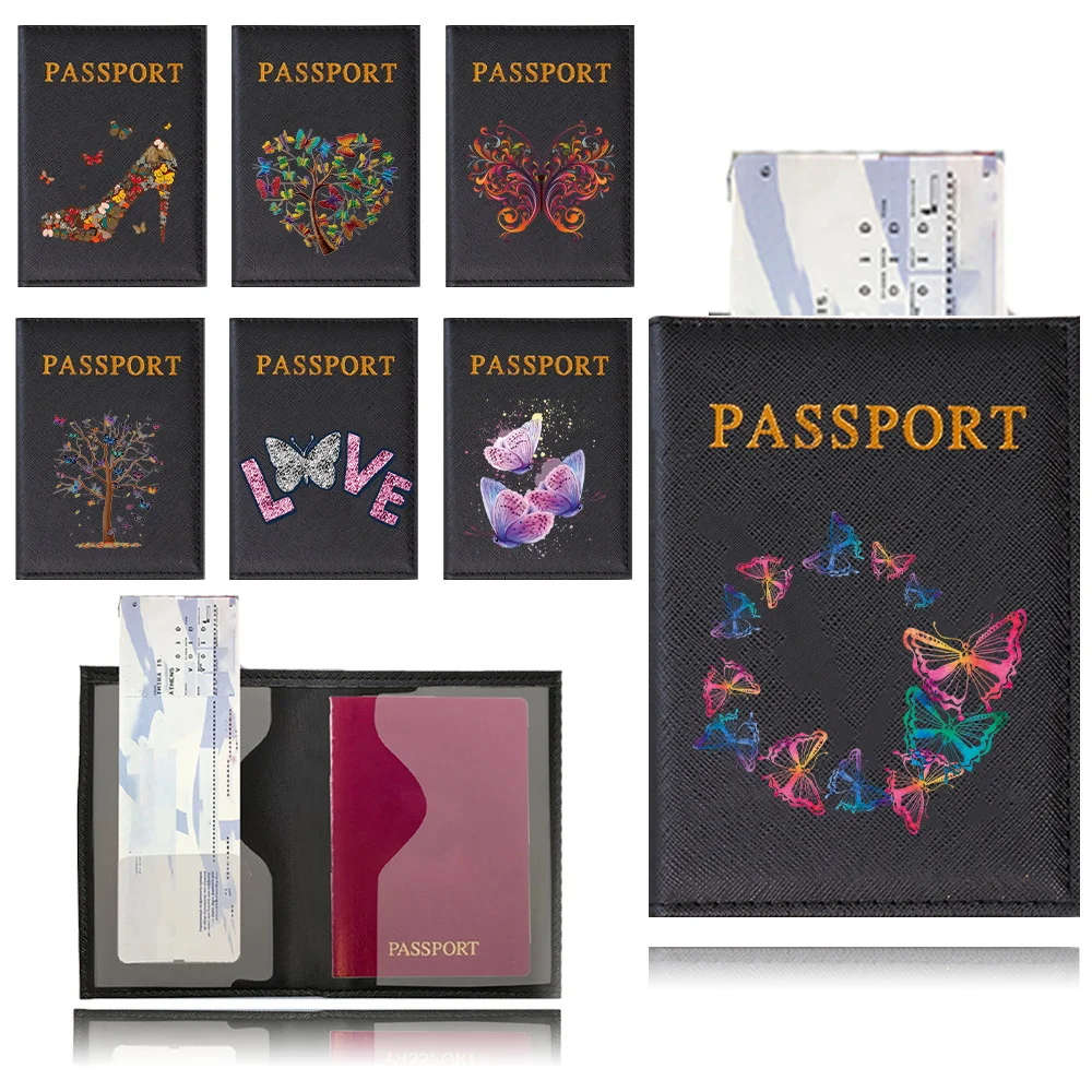 

Travel Passport Holder Cover Case for Women Men PU Leather Butterfly Pattern Passport Covers Passport Protective Accessories