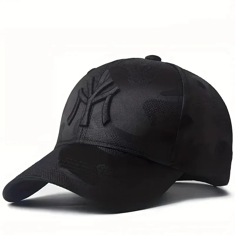 Berretti da baseball mimetici con ricamo a lettera unisex Cappelli casual regolabili per esterni primaverili e autunnali Cappello per protezione solare