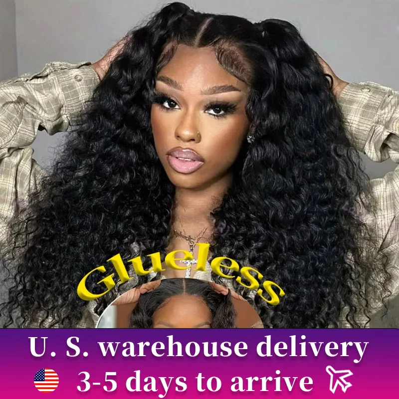 

13x6 Hd Deep Wave Glueless Wig Human Hair Ready To Wear And Go PrePlucked For Women Precut Frontal Curly Lace FrontBrazili Wigs