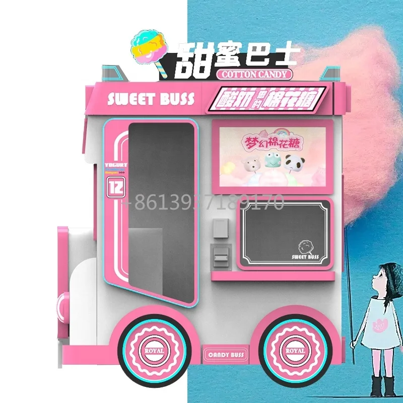 New Automatic Cotton Candy Vending Machine for Sale Smart Frozen Yogurt Vending Machine Mobile Cart