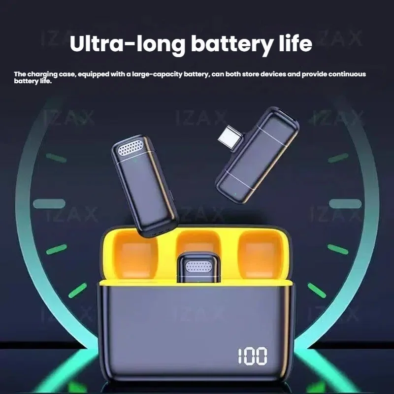 New K6 Wireless Collar Microphone with Digital Display Charging Box Video Recording Intelligent Noise Reduction Portable Design