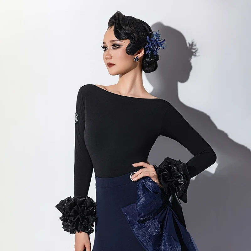 2025 New Latin Dance Accessories For Women Hand Flower Latin Dance Competition Wear Adult Female Modern Latin Accessories