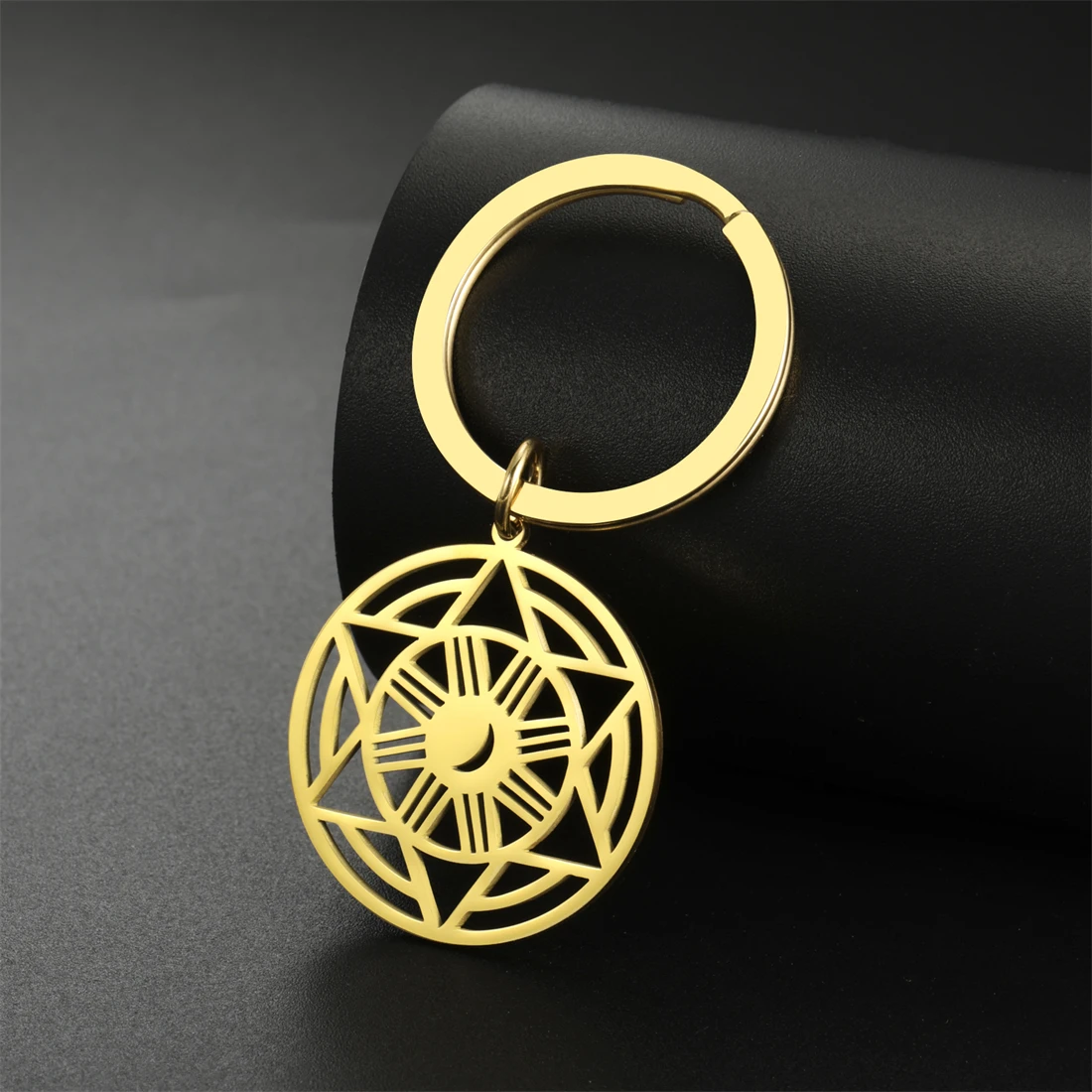 

EUEAVAN Classic Star of David Keychain Stainless Steel Jerusalem Hexagon Keyring Backpack Accessories Judaism Amulet Jewelry