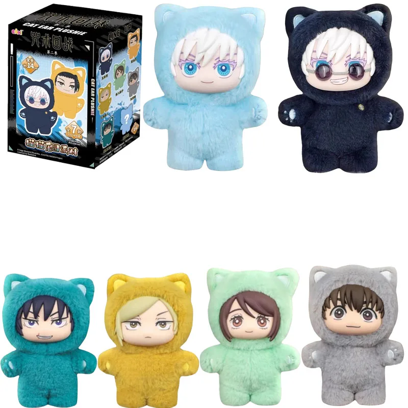 In Voorraad BANDAI Jujutsu Kaisen 2 Kat Oor Plushie Serie Blind Box Mystery Box Anime Figuur Kamer Decoratie Collectie Kids Geschenken
