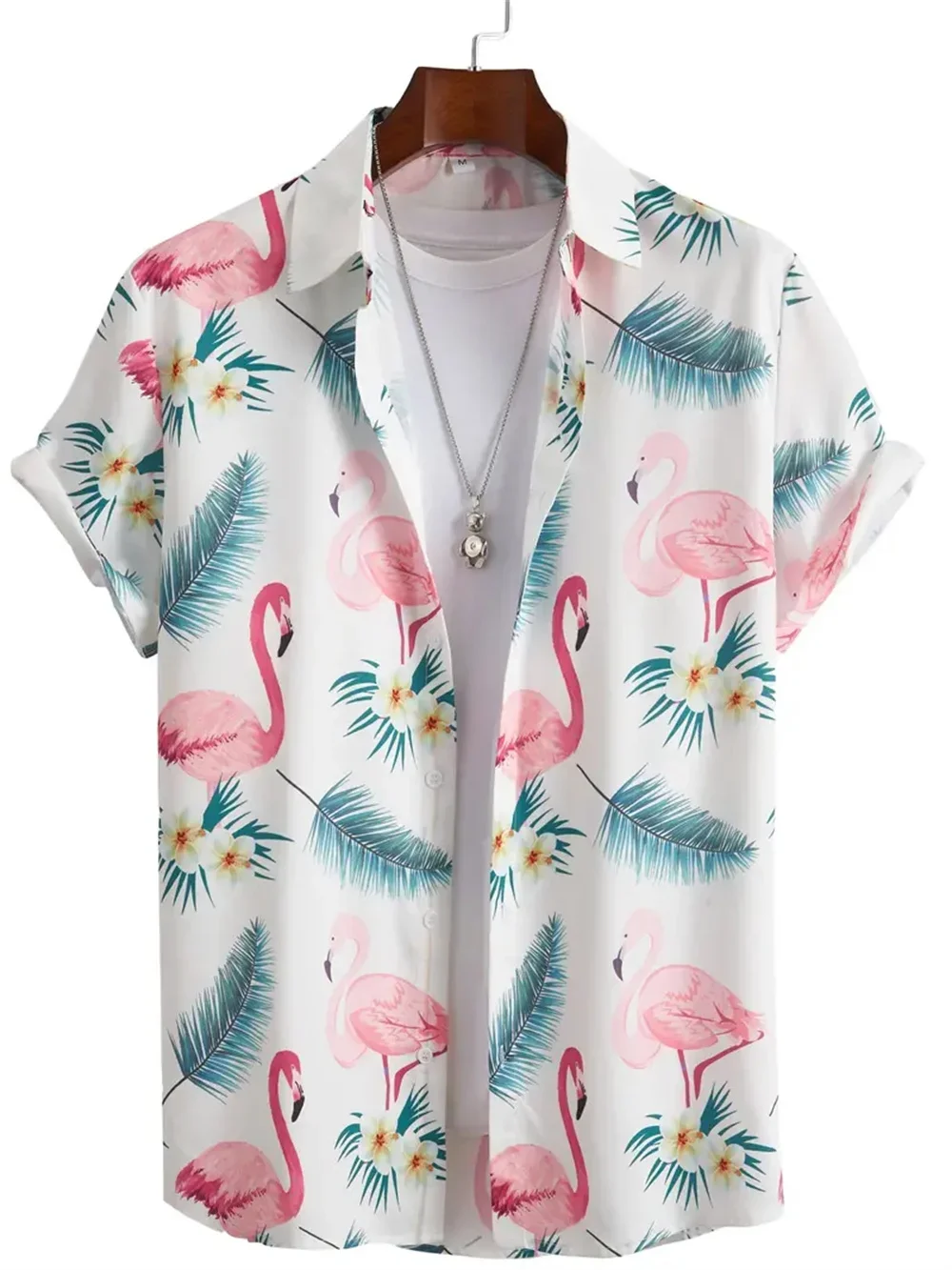 

Hawaiian Shirt Man 3D Coconut Tree Gradient Pattern Casual Shirt Harajuku Fashion Oversized Top Funny Print Pink Men's Clothing