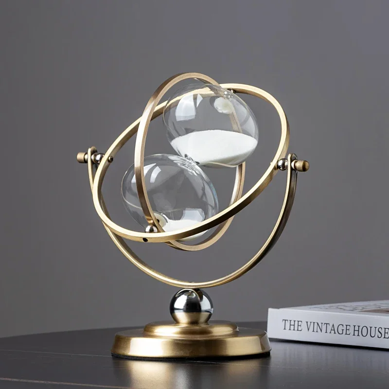 

Creative personalized globe Hourglass timer 30 minutes 60 ornament Modern light luxury office decoration