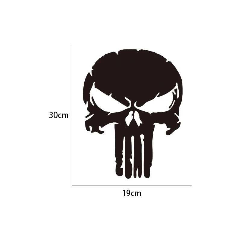 Creative Horror Blood Skull Reflective Car Stickers 30cmX19cm PVC Punisher Car Reflective Decals Car Exterior Decoration