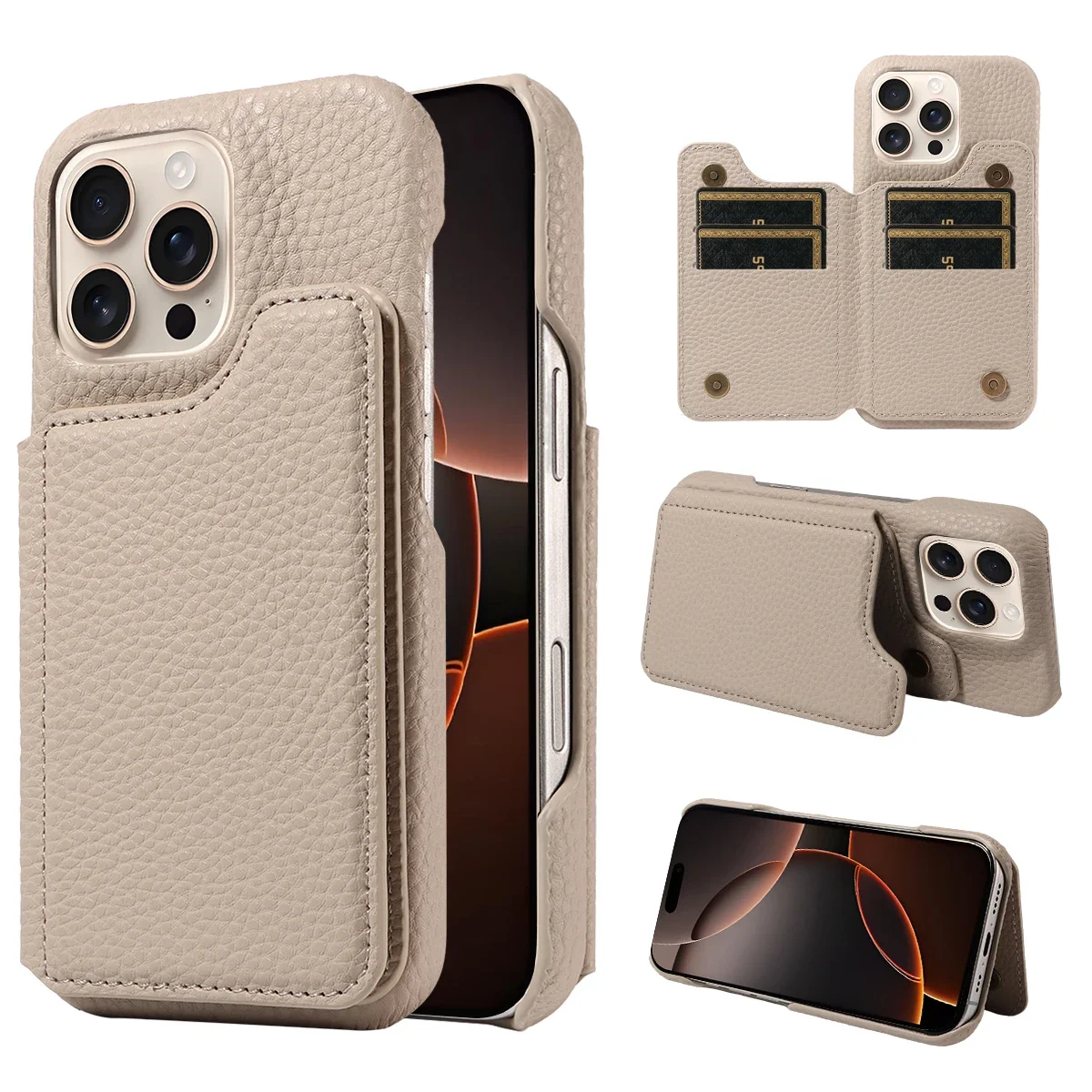 

Leather Phone Case for Samsung Anti-fall Anti-theft Multi-card Slot Phone Cover