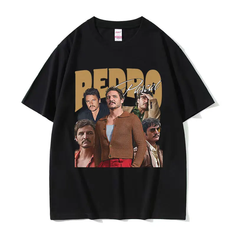 

Pedro Pascal 2025 Classic Actor Graphic Print T Shirt Men Women Casual Oversized Cotton T-shirt Cozy High Quality Style T-shirts