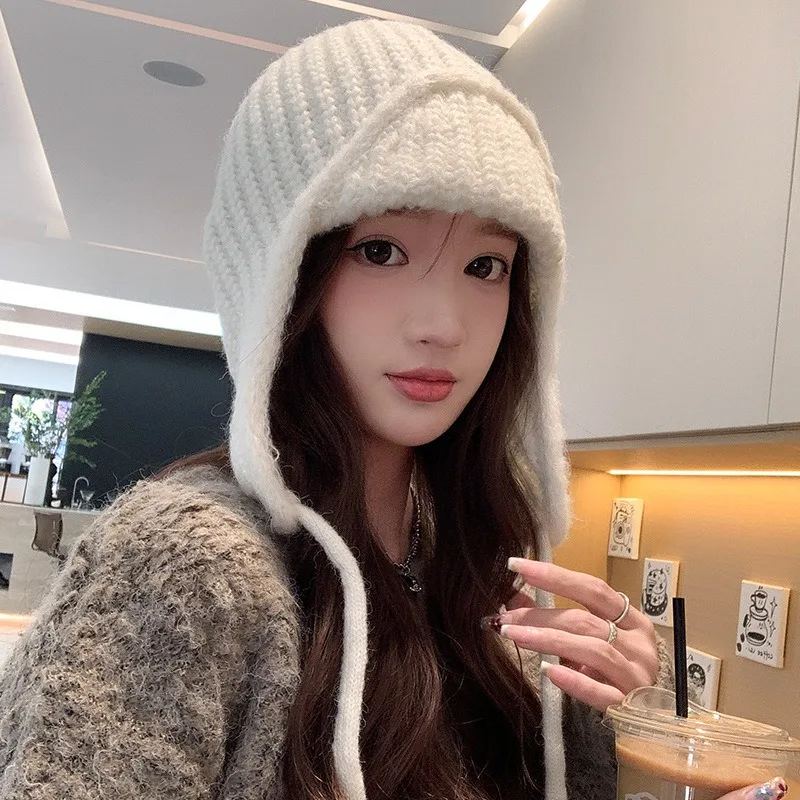 شتاء دافئ النساء غطاء للأذنين قبعة بلون محبوك سدادات حماية الأذن قبعة النساء فتاة الباردة واقية الصوفية الكروشيه بونيه قبعات الهدايا #3