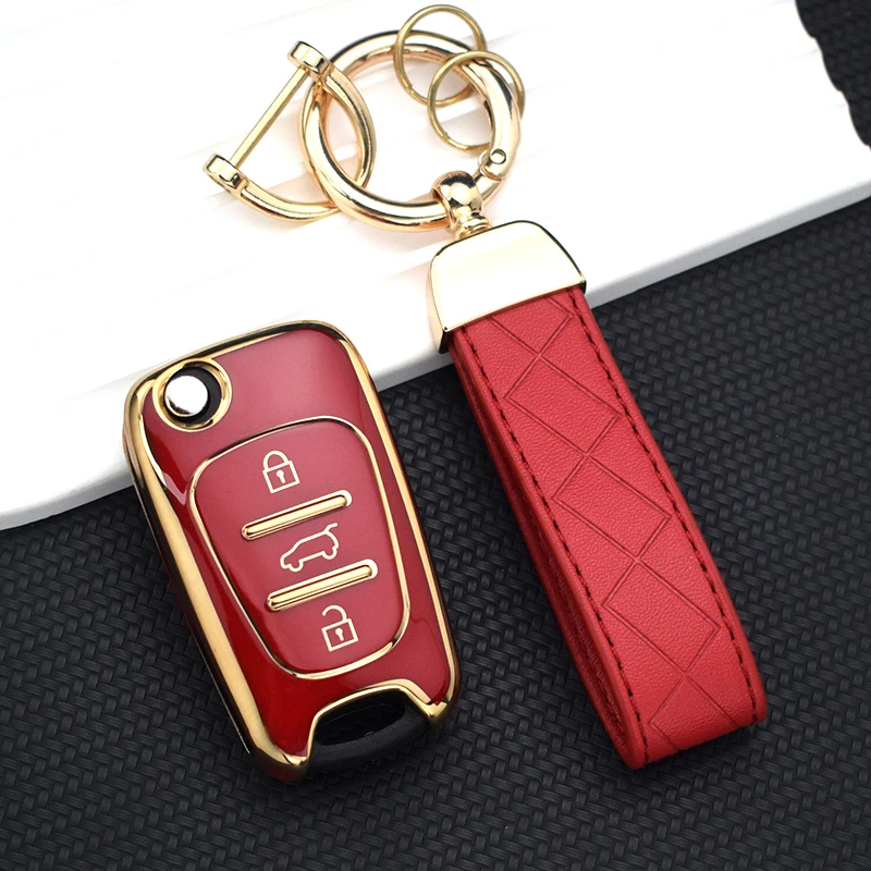 TPU Shell Fob For Kia Rio K7 K5 Sportage Sorento For Hyundai I20 I30 Elantra Azera Veracruz Veloster Car Folding Key Case Cover